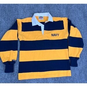 Barbarian Rugby Wear Long Sleeve Collared  Striped Polo Shirt Men's Size XS